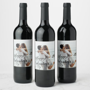 custom valentine's day , custom photo wine label