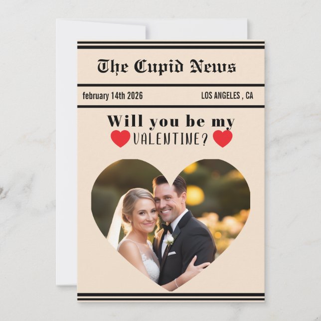 Custom Valentines Day Gift Idea, Printable Will  Holiday Card (Front)