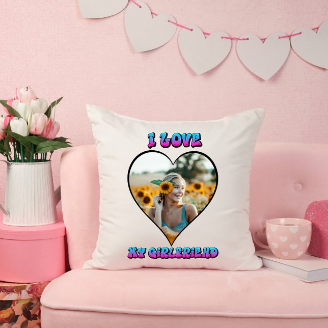 Custom Valentines Day Graffiti Girlfriend Photo Cushion (Creator Uploaded)