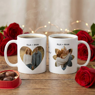 Custom Valentine's Day Heart & Flower Photo  Coffee Mug