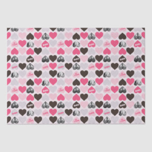 Custom Valentine's Day Heart Photo Collage Tissue Paper