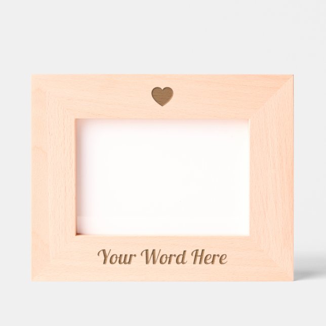 Custom Valentine's Day Heart Wood  Etched Frames (Front)