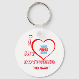 Custom Valentines day "I ❤ My Boyfriend "his name" Key Ring