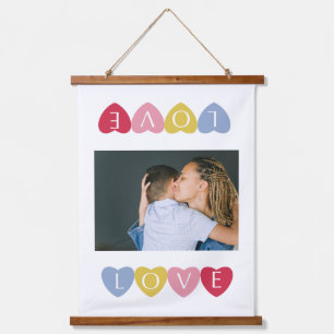 Custom valentine's day love photo collage hanging tapestry