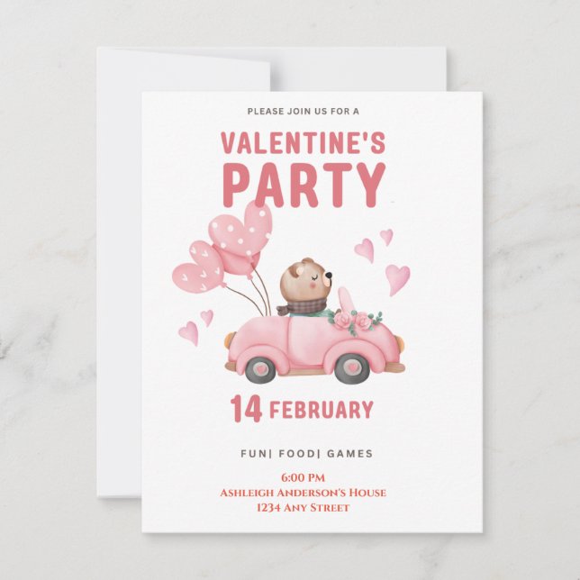 Custom Valentine's Day Party Invitation (Front)