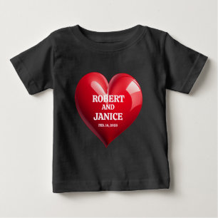 Custom valentines day personalise heart gift baby T-Shirt