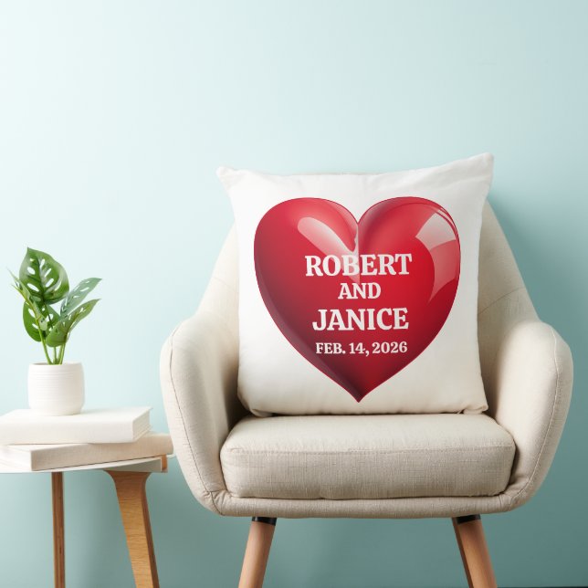 Custom valentines day personalise heart gift cushion (Chair)