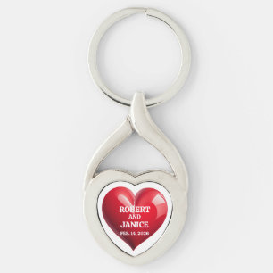 Custom valentines day personalise heart gift key ring