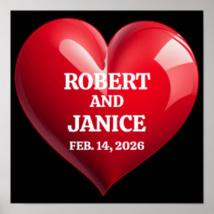 Custom valentines day personalise heart gift poster