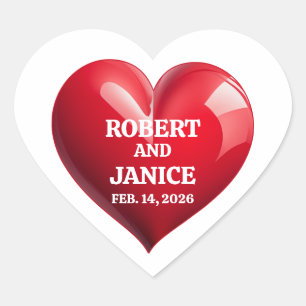 Custom valentines day personalise heart gift sticker