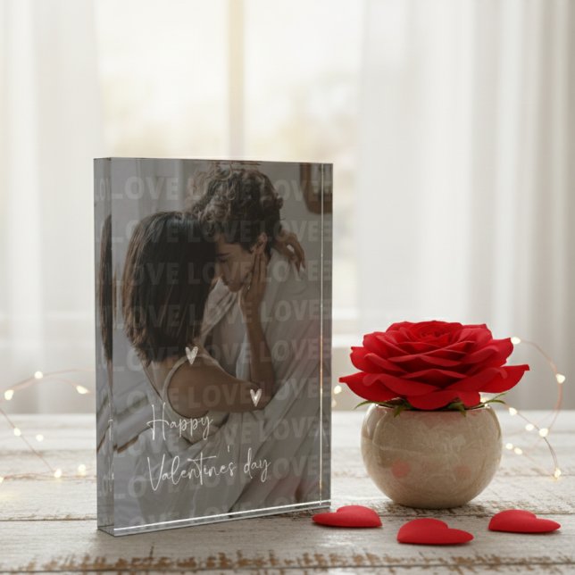 Custom Valentine's Day Romantic Couple Photo  Block (Creator Uploaded)