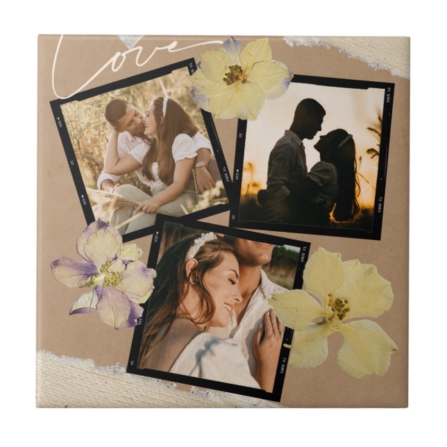 Custom Valentine's Day Romantic Couple Photo  Ceramic Tile (Front)