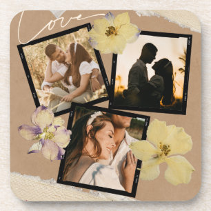 Custom Valentine's Day Romantic Couple Photo Coaster