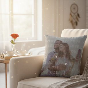 Custom Valentine's Day Romantic Couple Photo Cushion