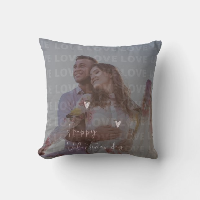 Custom Valentine's Day Romantic Couple Photo  Cushion (Front)