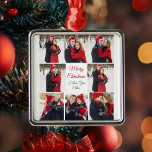 Custom Valentine's Day Romantic Love Photo Collage Metal Ornament<br><div class="desc">This beautiful Happy Valentine's Day ornament gift has bold red script in the centre and your names surrounded by 8 romantic couple photos around the border. Select the sweetest photographs of your relationship to make a sweet photograph collage for your boyfriend, girlfriend, wife, husband, or partner. A wonderful personalised Valentine...</div>