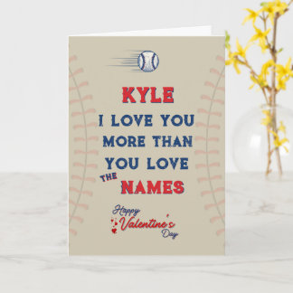 Custom Valentine's Greetings Card, Baseball Card