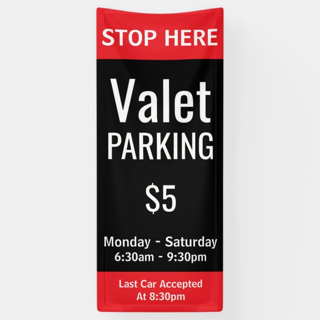 Custom Valet Parking Banner (Vertical)