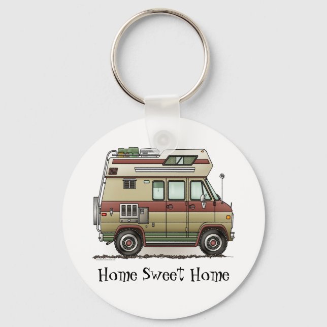 Custom Van Camper RV Keychain HSH (Front)