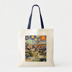 Custom Van Gogh Joshua Tree Desert Landscape Retro Tote Bag