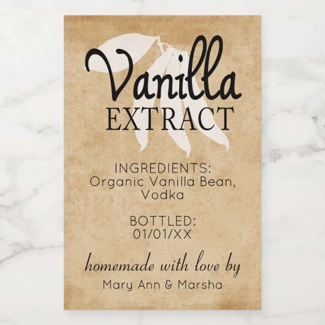 Custom Vanilla Extract Label (Single Label)