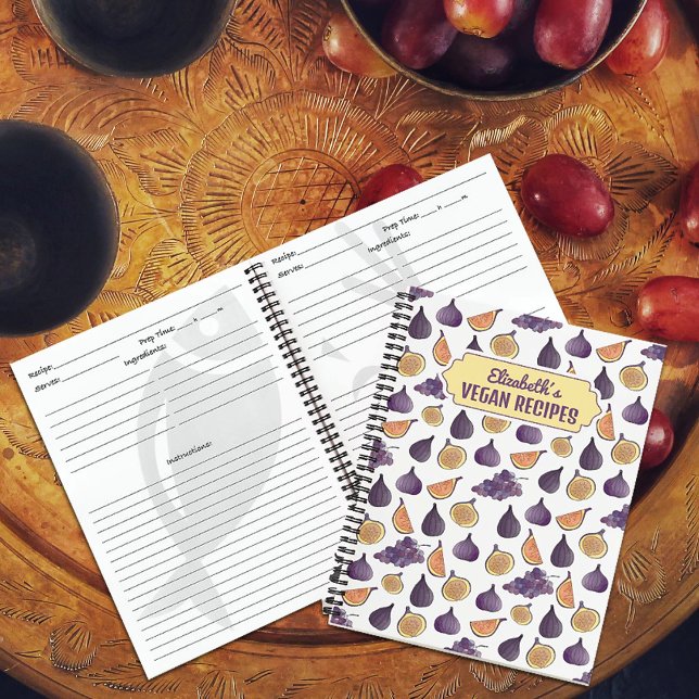 Custom Vegan Recipes Figs and Grapes, Purple  Notebook (Creator Uploaded)