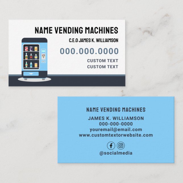 Custom Vending Machines Business Card (Front/Back)