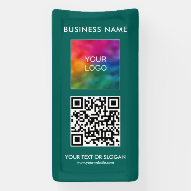Custom Vertical Modern Outdoor QR Code Business Banner (Vertical)