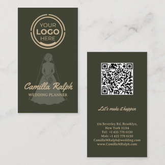 Custom Vertical Wedding Planner Business Card