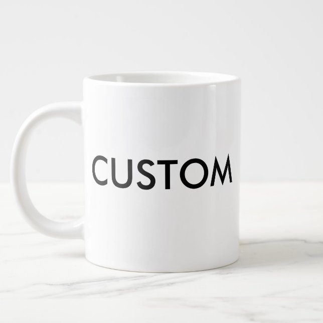 Custom Very Large Jumbo 20oz White Coffee Mug (Left)