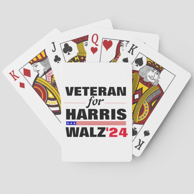 Custom Veterans for Harris Waltz 2024 Election Playing Cards (Back)