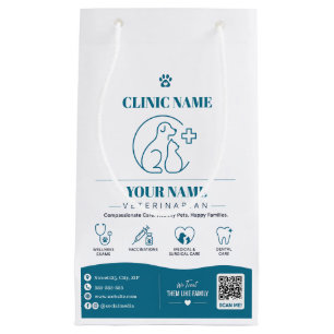 Custom Veterinarian Paper Bag with QR Code