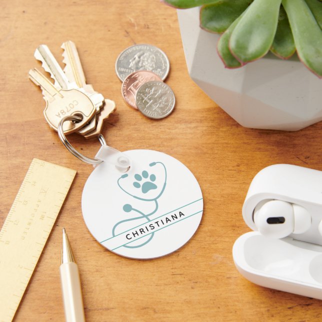 Custom Veterinarian Veterinary Professionals Key Ring (Desk)