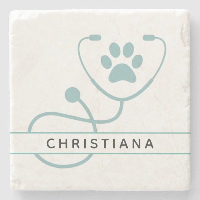 Custom Veterinarian Veterinary Professionals Stone Coaster (Front)