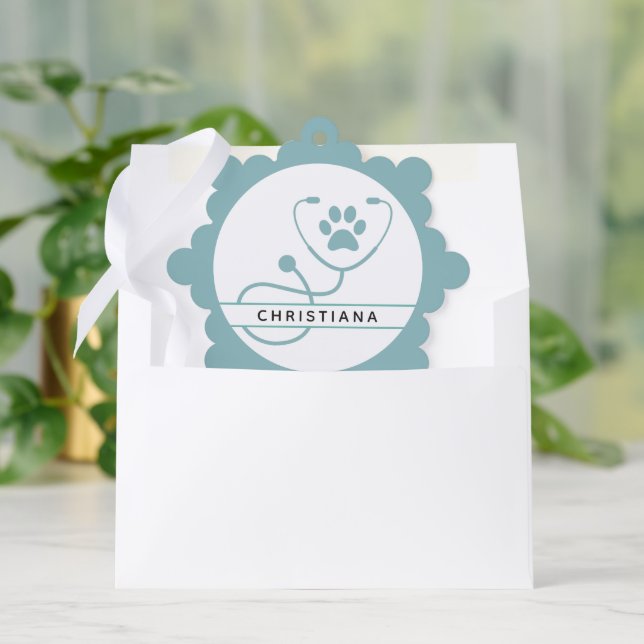 Custom Veterinarian Veterinary Professionals Tree Decoration Card (Envelope)