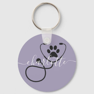 Custom Veterinarian Veterinary Tech Vet Assistant Key Ring