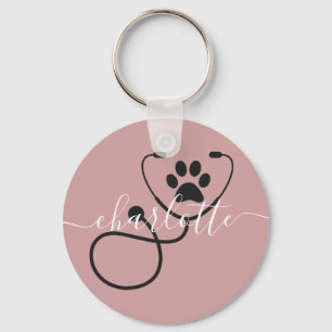 Custom Veterinarian Veterinary Tech Vet Assistant Key Ring