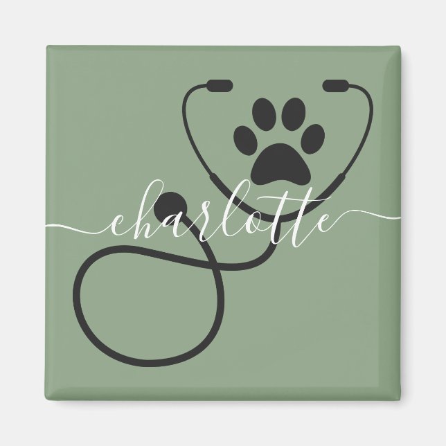 Custom Veterinarian Veterinary Tech Vet Assistant Magnet (Front)
