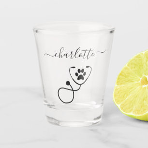Custom Veterinarian Veterinary Tech Vet Assistant Shot Glass