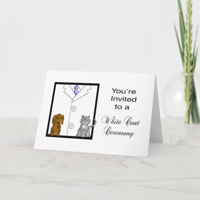 Custom Veterinarian White Coat Ceremony Invitation (Front)