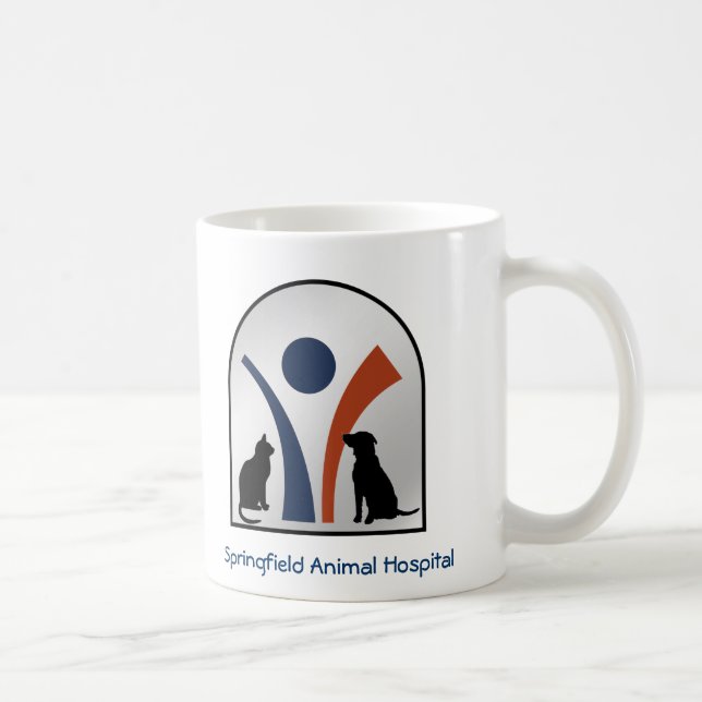 Custom Veterinary Animal Logo with Cat and Dog Coffee Mug (Right)