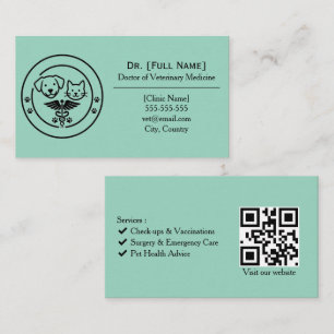 Custom Veterinary Business Card Veterinarian