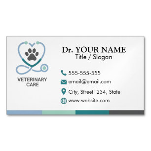 Custom Veterinary Clinic Magnet Card