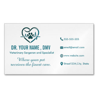 Custom Veterinary Magnet Business Card