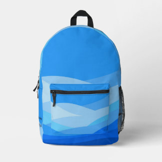 Custom Vibrant Blue Colourful Pattern Aesthetic Printed Backpack