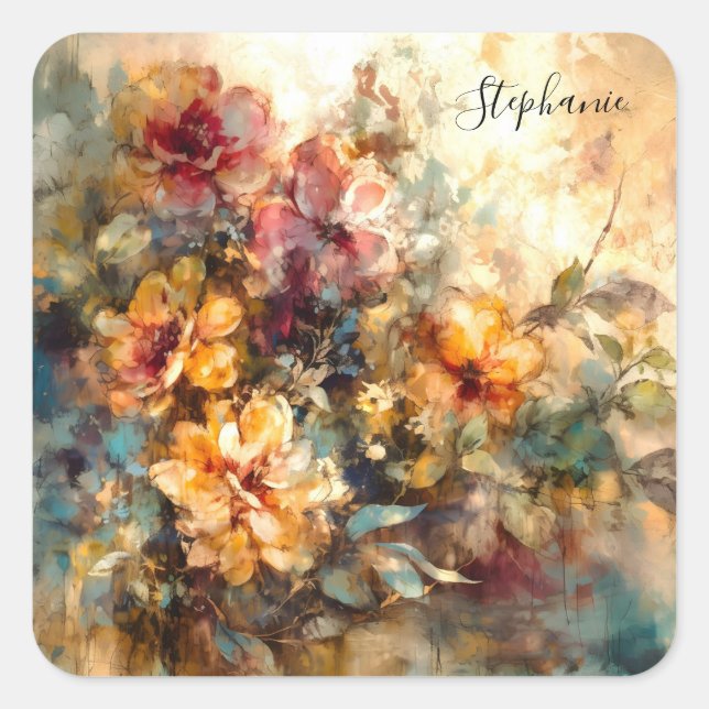 Custom Vibrant Floral Sticker (Front)