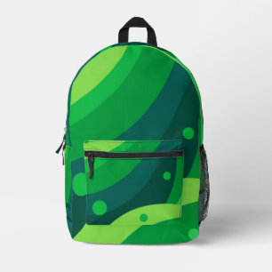 Custom Vibrant Green Colourful Pattern Aesthetic Printed Backpack