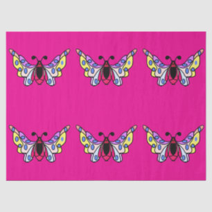 Custom Vibrant Modern Folk Butterfly Art Tissue Paper