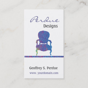 Custom Victorian  Damask Chair Business Card