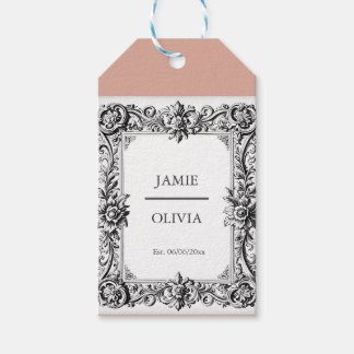 Custom Victorian Scroll Frame Napkin – wedding Gift Tags